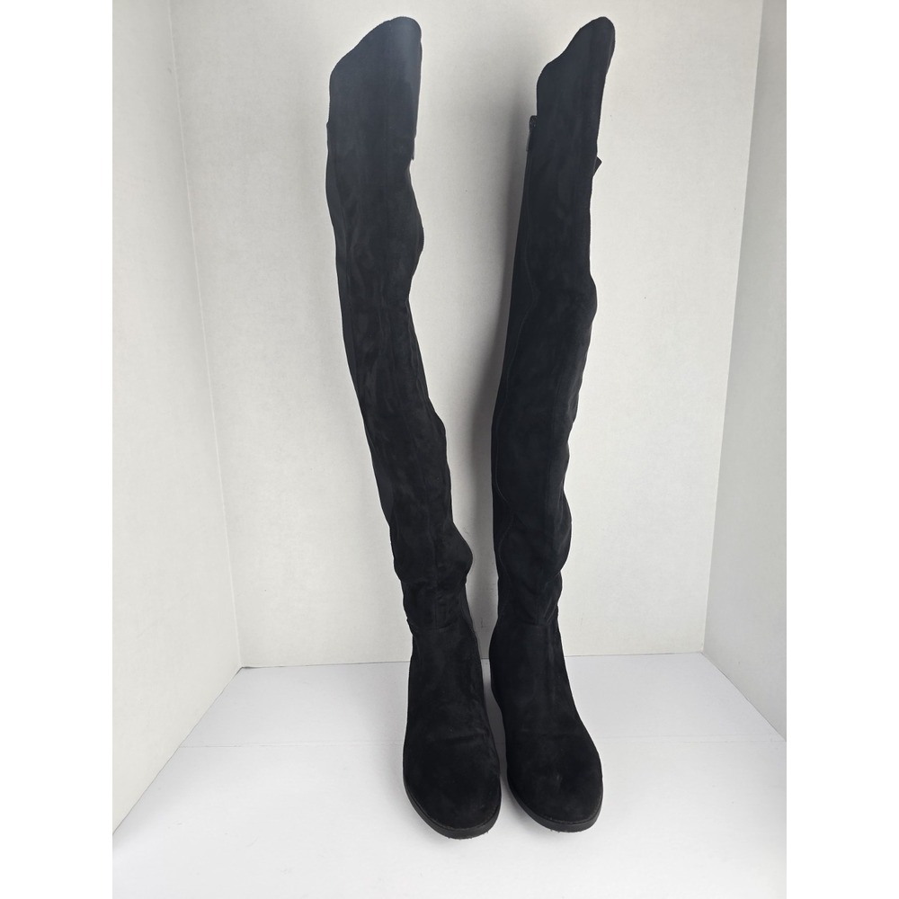 Top Moda Boots Womens 8.5 Black Faux Suede Over The Knee OTK Thigh High